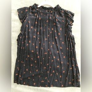 Gap Ruffled Cap Sleeved Blouse EUC Size L